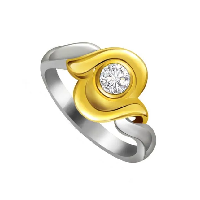 Two -Tone Solitaire Diamond rings SDR607