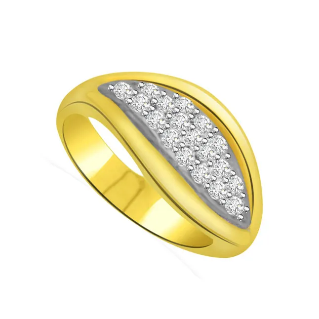 Trendy Real Diamond Gold Ring (SDR611)