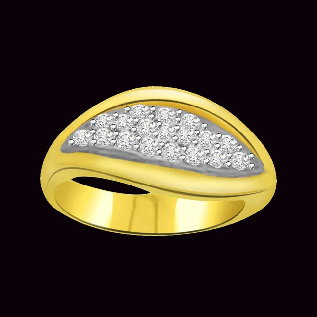 Trendy Real Diamond Gold Ring (SDR611)