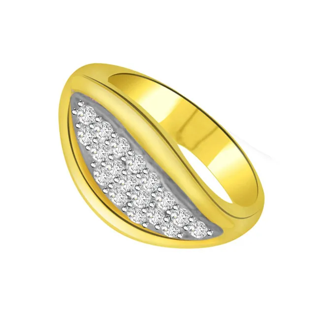 Trendy Real Diamond Gold Ring (SDR611)