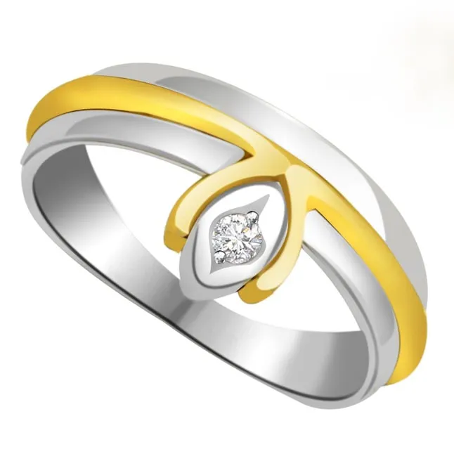 Two -Tone Solitaire Diamond rings SDR615