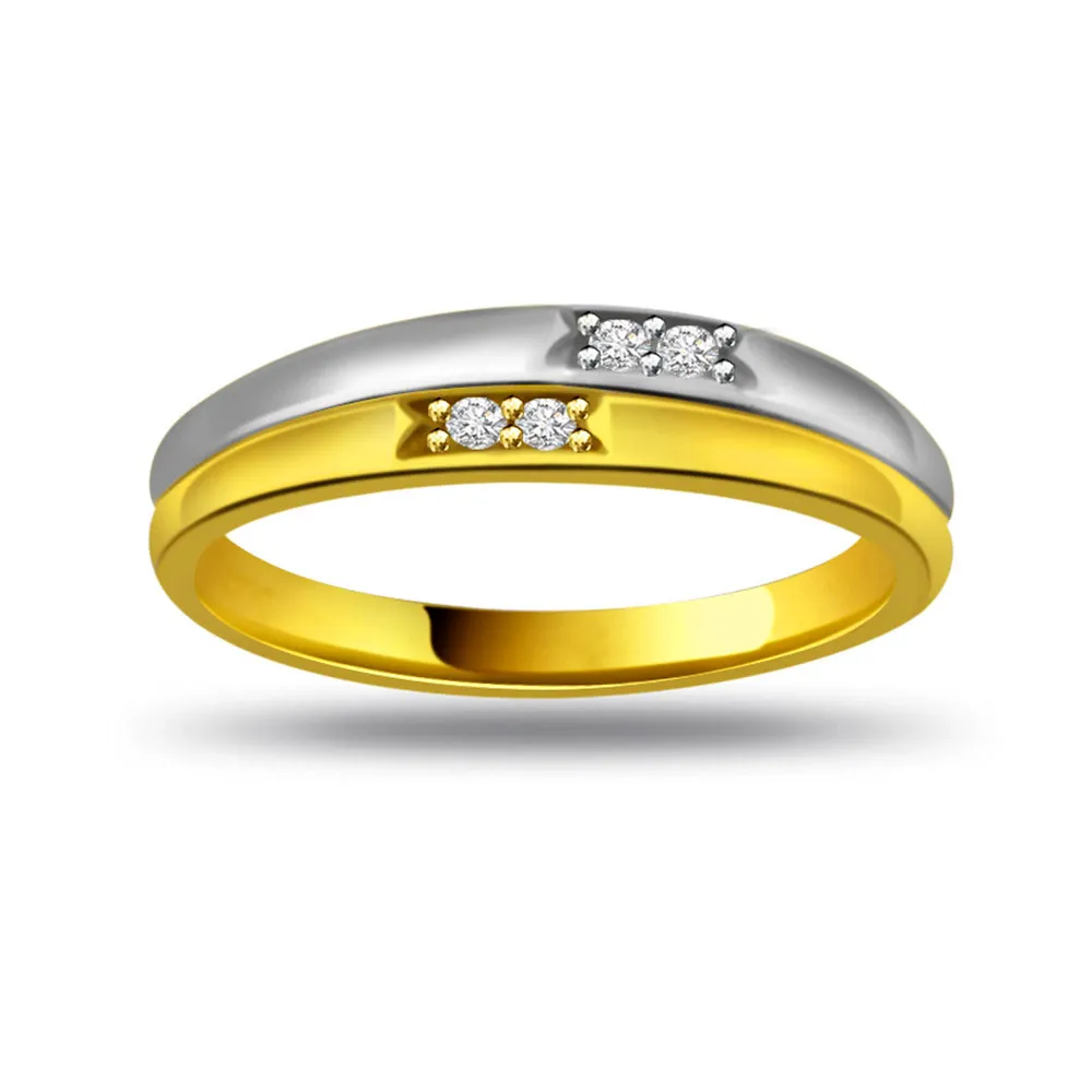 Two -Tone Solitaire Diamond rings SDR617 -White Yellow Gold rings