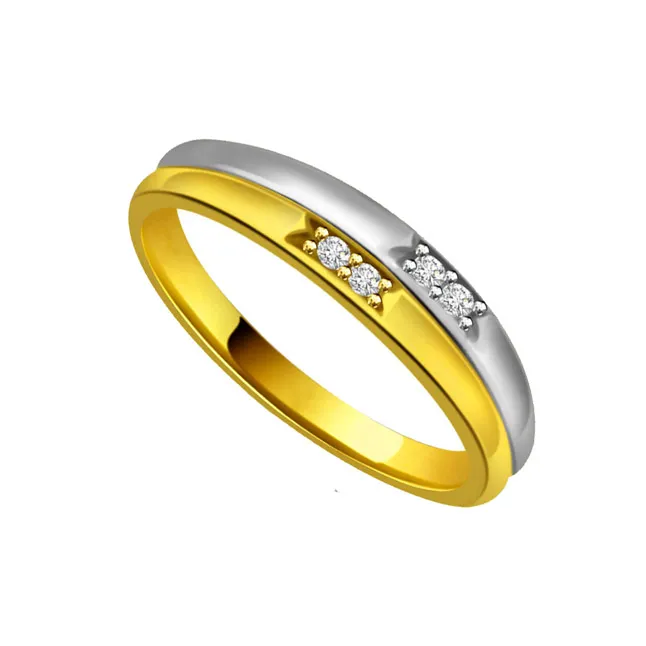 Two-Tone Solitaire Real Diamond Ring (SDR617)