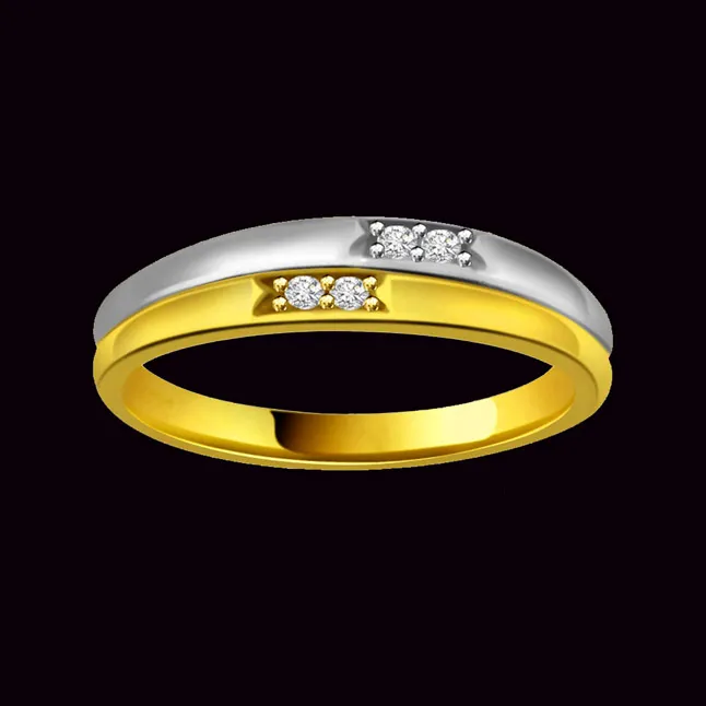 Two-Tone Solitaire Real Diamond Ring (SDR617)