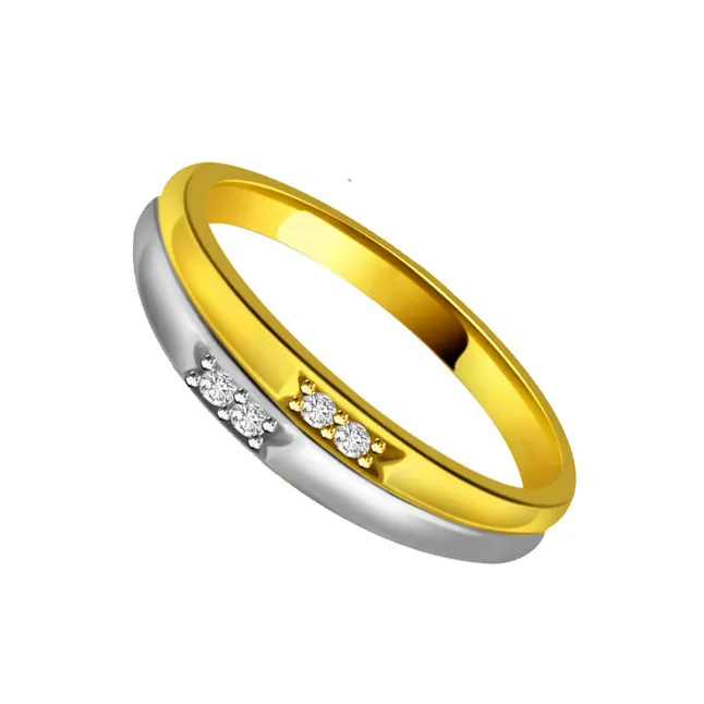 Two-Tone Solitaire Real Diamond Ring (SDR617)