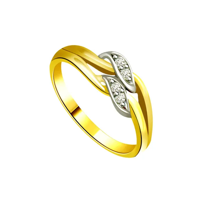 Classic Diamond Gold rings SDR620 -White Yellow Gold rings