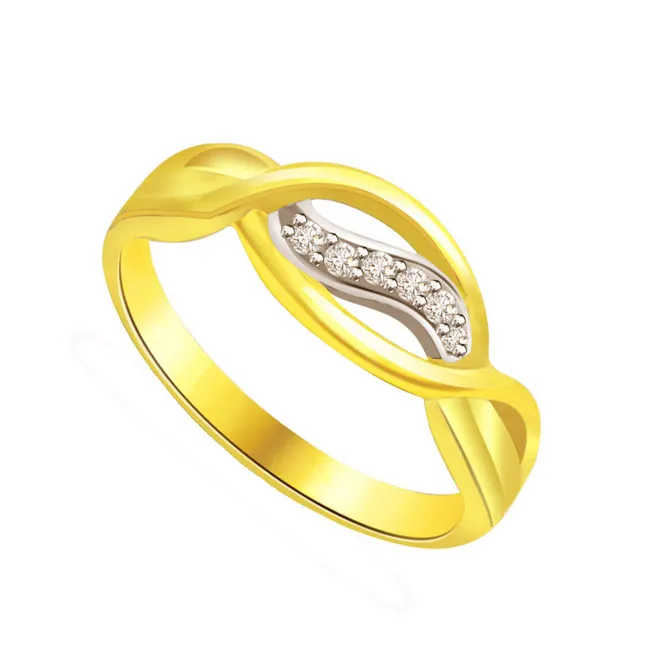 Trendy Diamond Gold rings SDR621 -White Yellow Gold rings