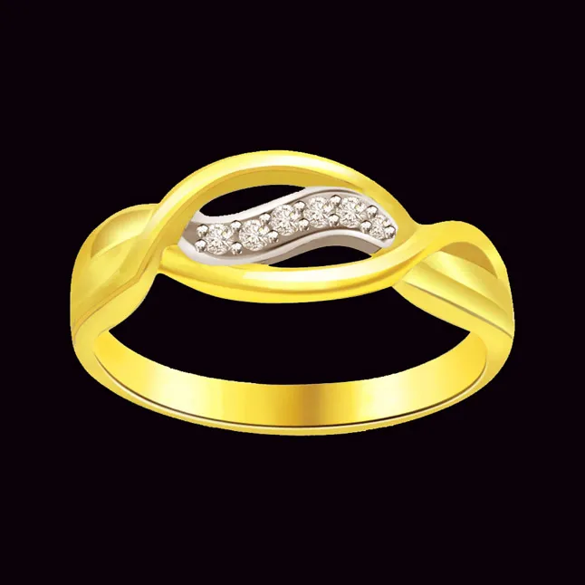 Trendy Diamond Gold rings SDR621 -White Yellow Gold rings