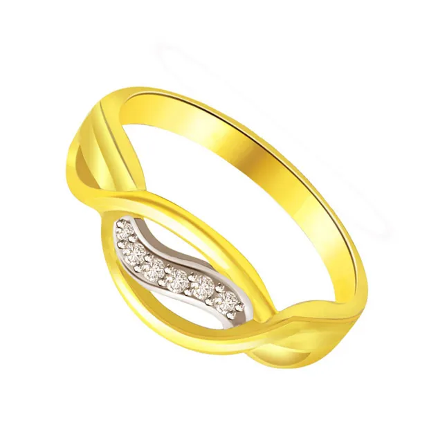Trendy Diamond Gold rings SDR621 -White Yellow Gold rings