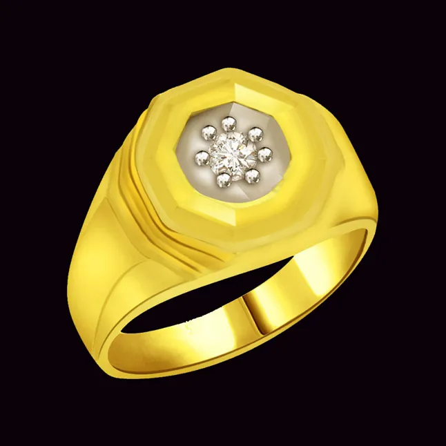 0.10cts Men's Real Diamond Two Tone Ring (SDR625)