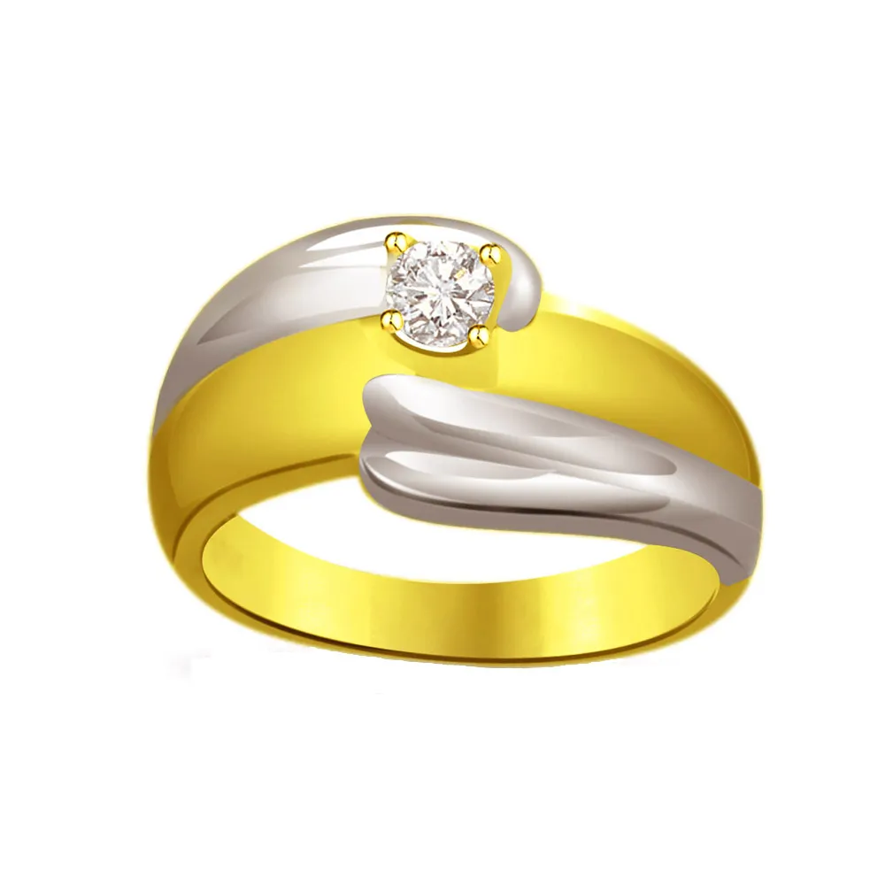 Two -Tone Solitaire Diamond rings SDR626