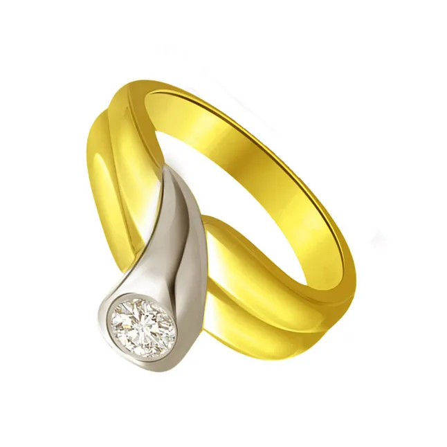 Solitaire Two-Tone Real Diamond Ring (SDR627)