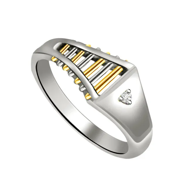 Solitaire Two-Tone Real Diamond Ring (SDR630)