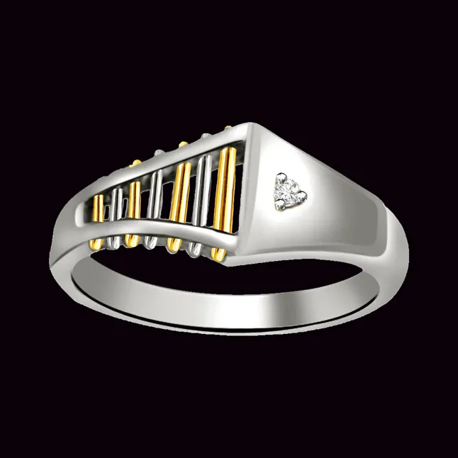 Solitaire Two-Tone Real Diamond Ring (SDR630)