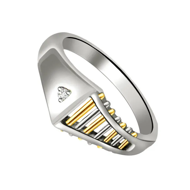 Solitaire Two-Tone Real Diamond Ring (SDR630)