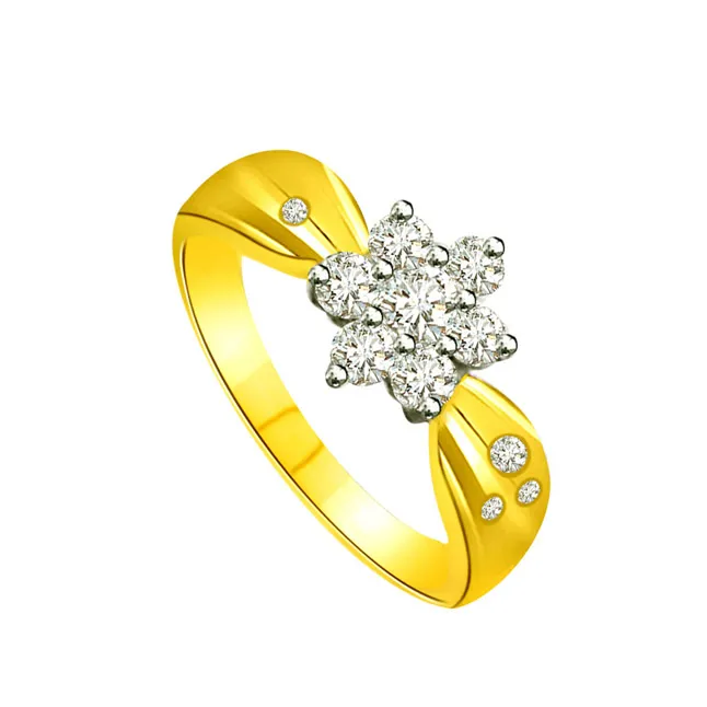 Flower Shape Real Diamond Ring (SDR631)