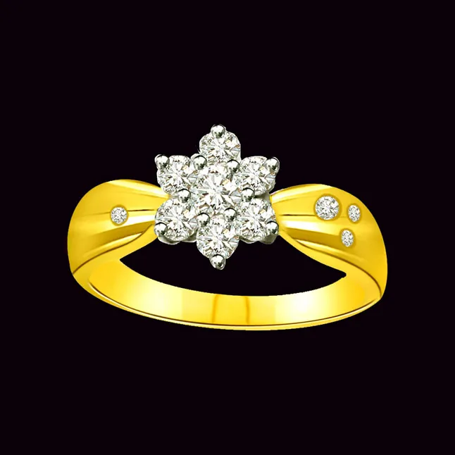 Flower Shape Real Diamond Ring (SDR631)