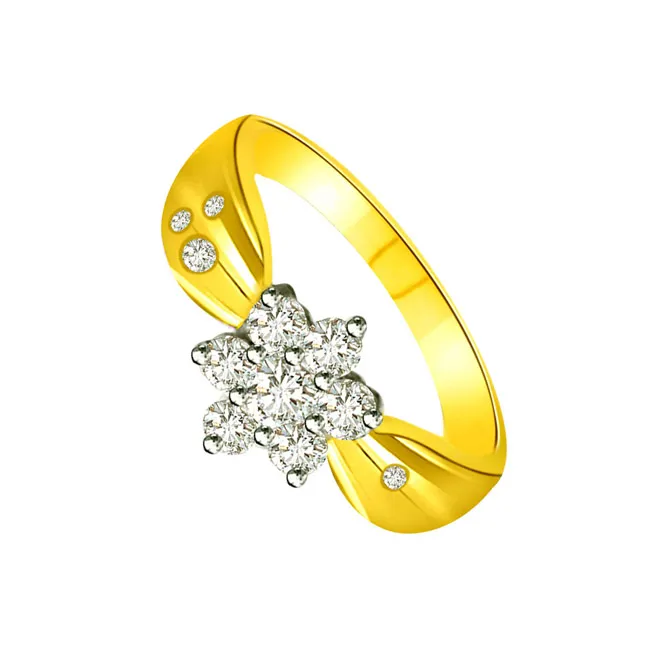 Flower Shape Real Diamond Ring (SDR631)