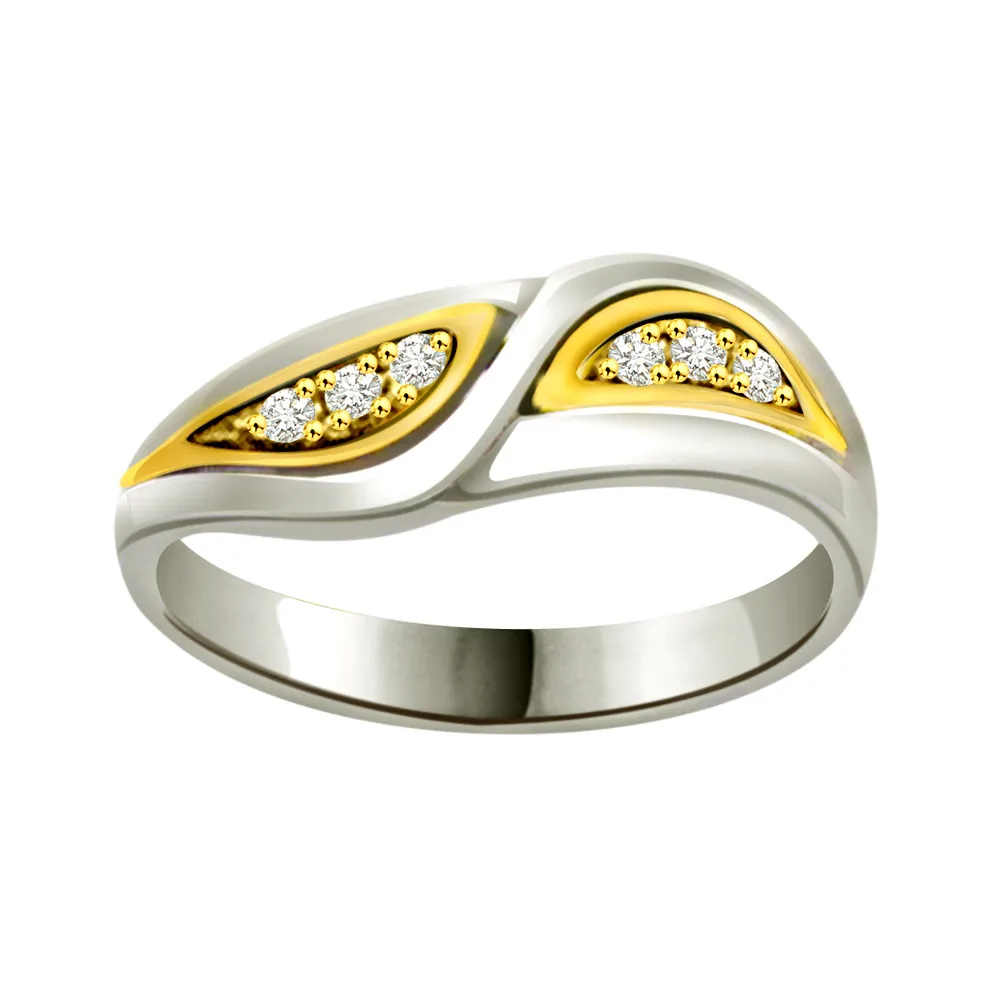 Two -Tone Diamond rings SDR633 -White Yellow Gold rings