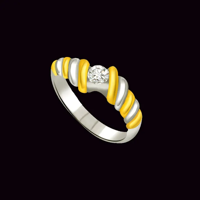 Solitaire Real Two-Tone Diamond Ring (SDR635)