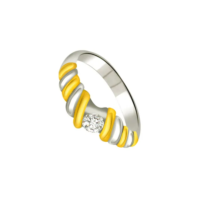 Solitaire Real Two-Tone Diamond Ring (SDR635)