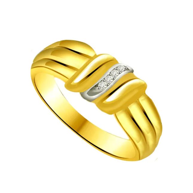 Trendy Real Diamond Two-Tone  Ring (SDR636)