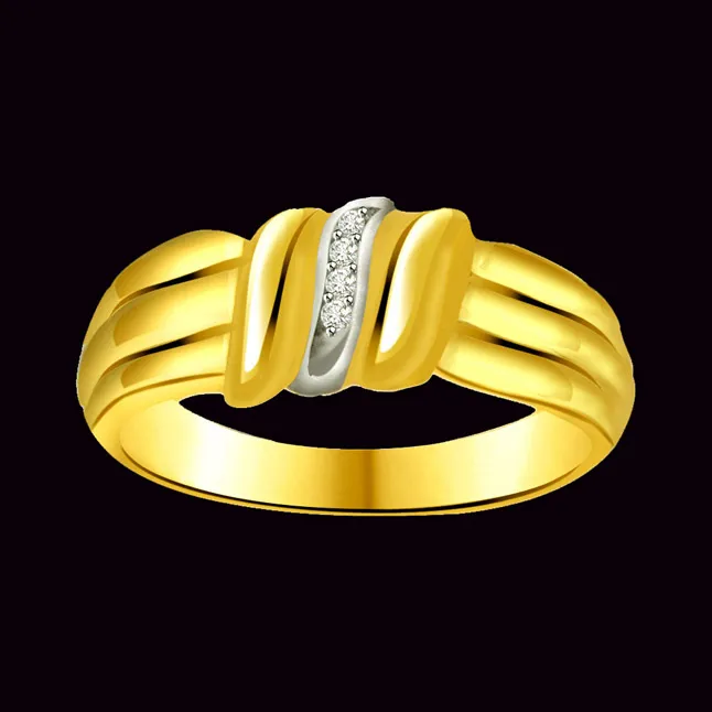 Trendy Real Diamond Two-Tone  Ring (SDR636)