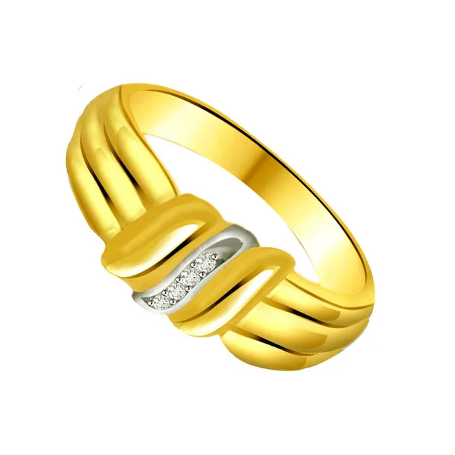 Trendy Real Diamond Two-Tone  Ring (SDR636)