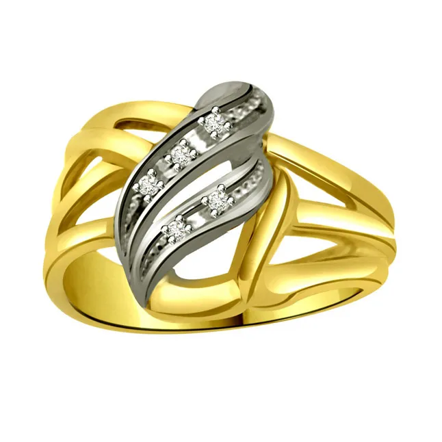 Classic Real Diamond  Two-Tone Ring (SDR638)