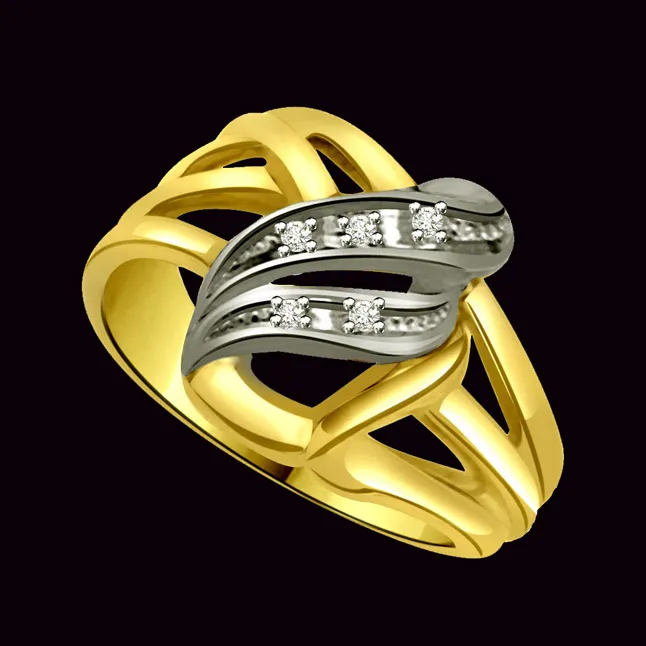 Classic Real Diamond  Two-Tone Ring (SDR638)