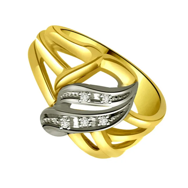 Classic Real Diamond  Two-Tone Ring (SDR638)