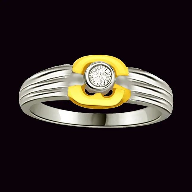 Solitaire Two-Tone Real Diamond Ring (SDR640)