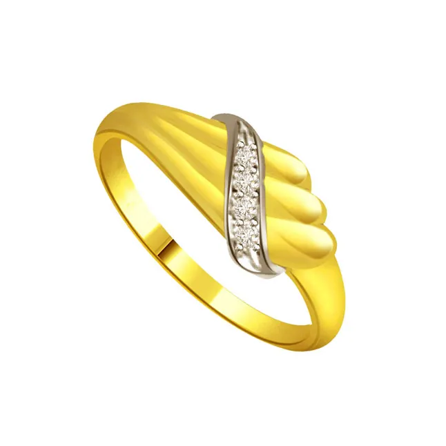 Trendy Real Diamond Two-Tone Ring (SDR651)