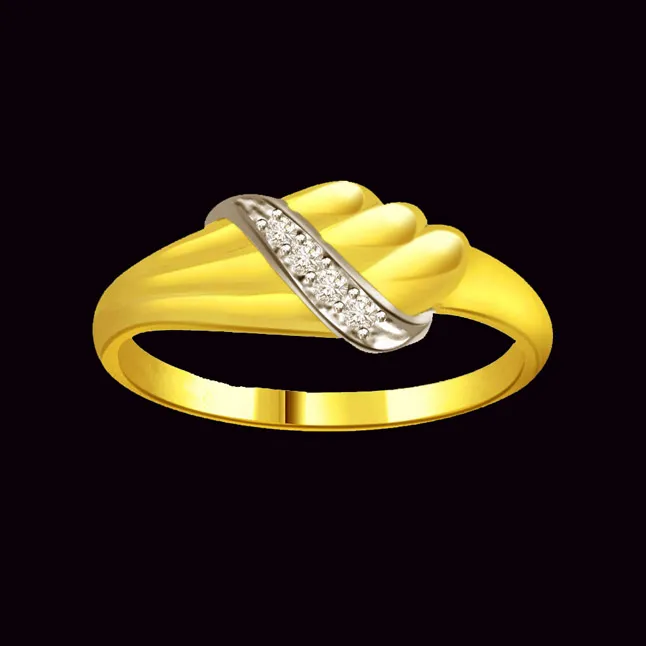 Trendy Real Diamond Two-Tone Ring (SDR651)