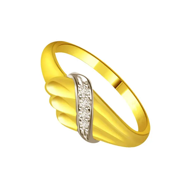 Trendy Real Diamond Two-Tone Ring (SDR651)