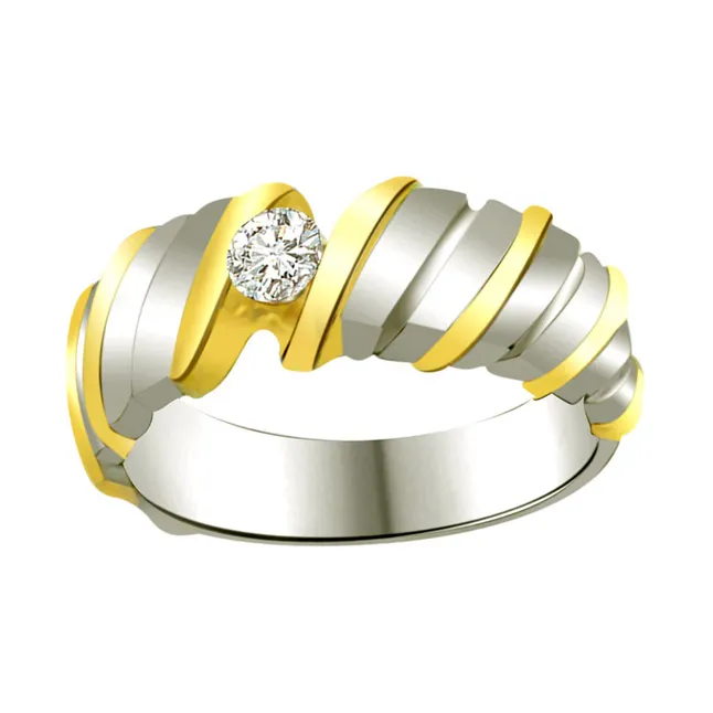 Solitaire Two-Tone Real Diamond Ring (SDR652)