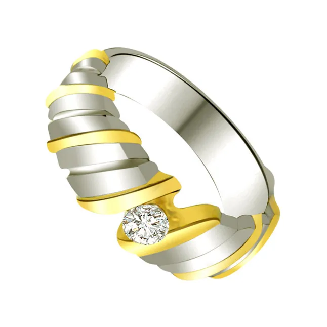 Solitaire Two-Tone Real Diamond Ring (SDR652)