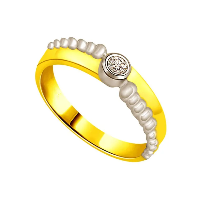 Solitaire Two-Tone Real Diamond Ring (SDR655)