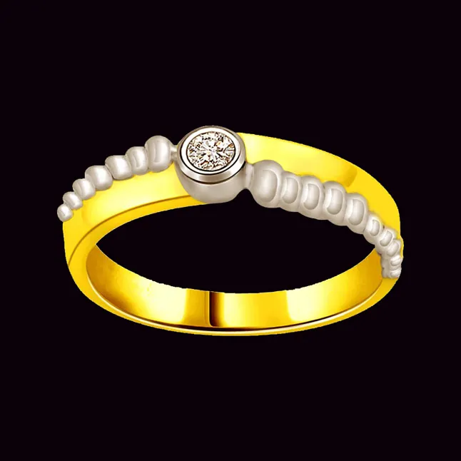 Solitaire Two-Tone Real Diamond Ring (SDR655)