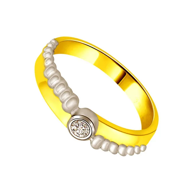 Solitaire Two-Tone Real Diamond Ring (SDR655)