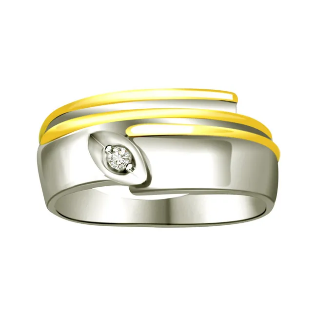 Solitaire Two-Tone Real Diamond Ring (SDR659)