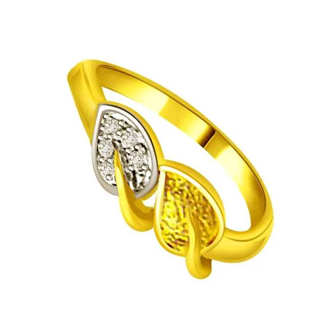 Trendy Real Diamond Two-Tone Ring (SDR660)