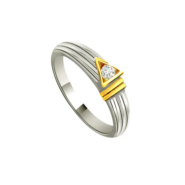 Solitaire Two-Tone Real Diamond Ring (SDR663)