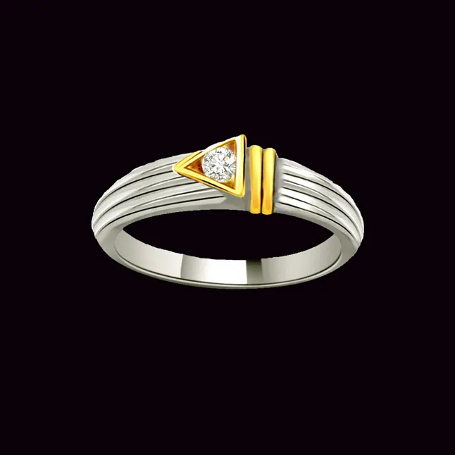 Solitaire Two-Tone Real Diamond Ring (SDR663)