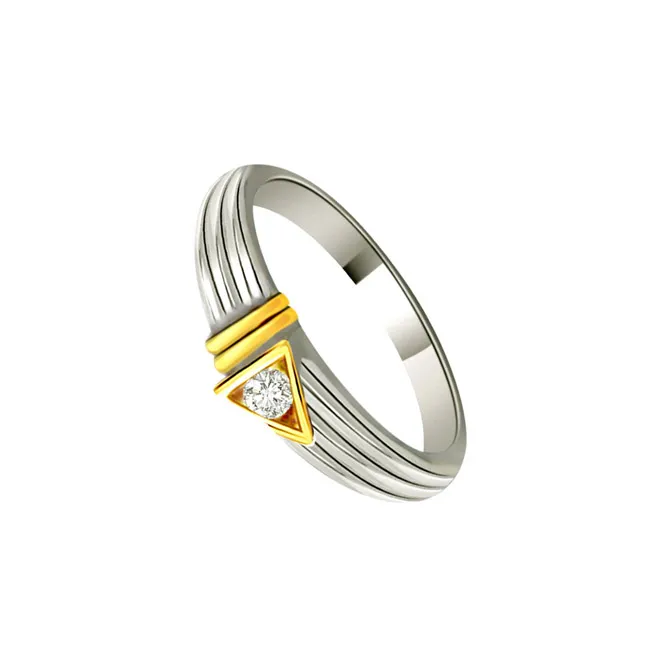 Solitaire Two-Tone Real Diamond Ring (SDR663)