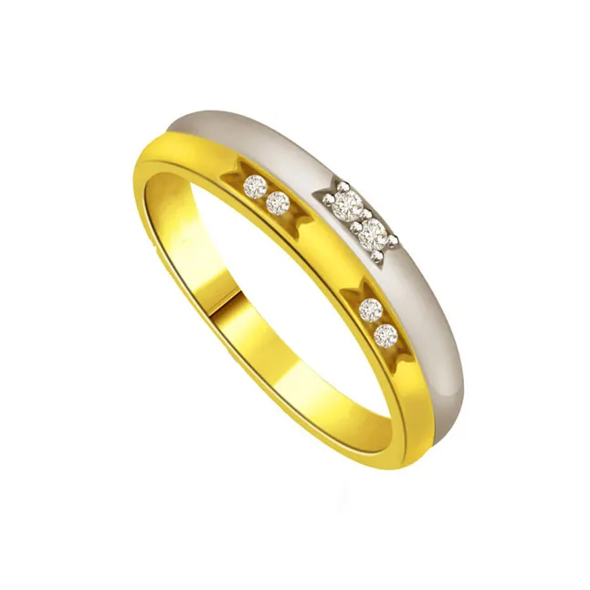 Trendy Real Diamond Two-Tone Ring (SDR666)