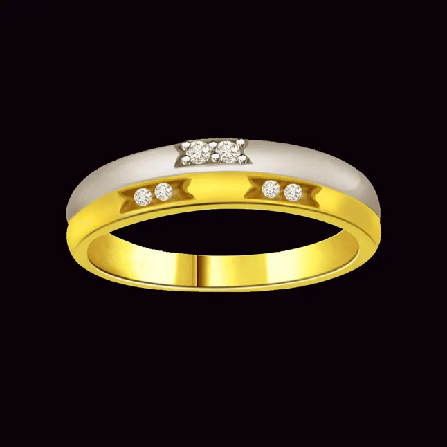 Trendy Real Diamond Two-Tone Ring (SDR666)
