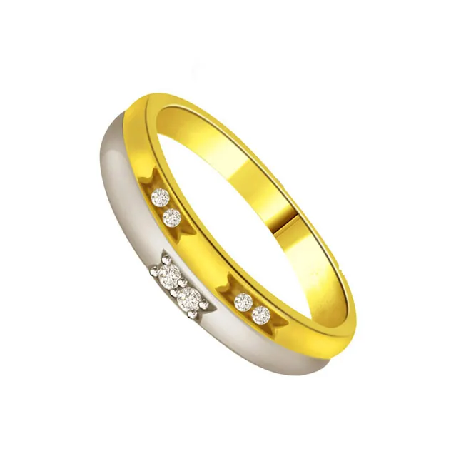 Trendy Real Diamond Two-Tone Ring (SDR666)