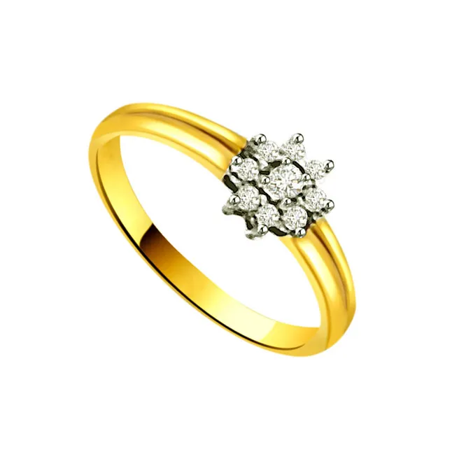 Flower Shape Real Diamond Ring (SDR668)