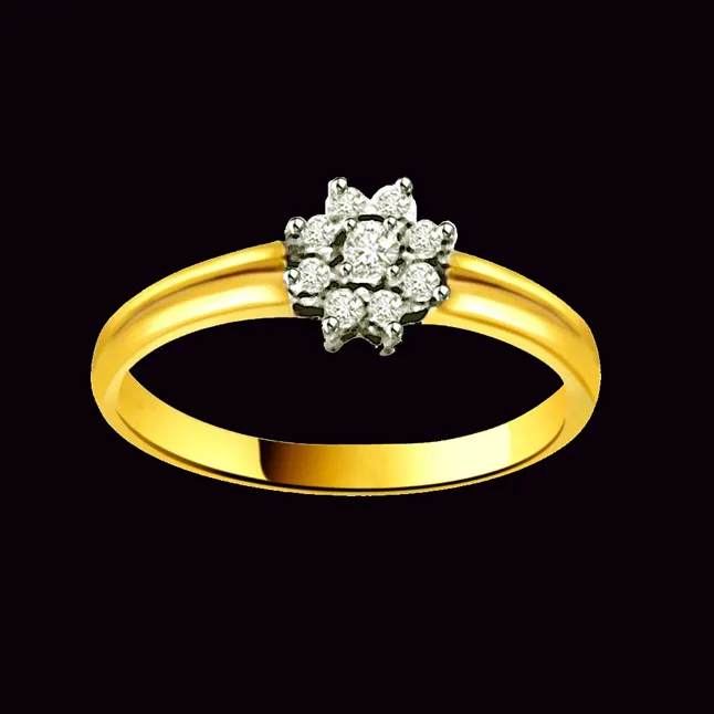 Flower Shape Real Diamond Ring (SDR668)